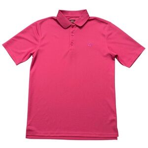 Loudmouth Polo Shirt Mens Size S Short Sleeve Performance Golf Stretch Pink